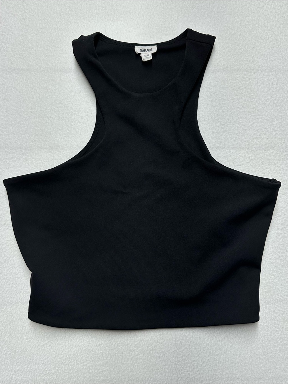 Garage Black Seamless Cropped Tank Top M Y2K Fitted Stretch Going Out